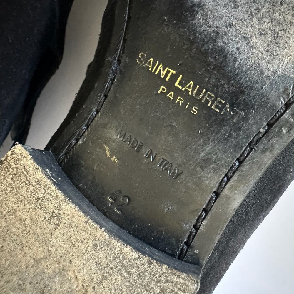 SAINT LAURENT Jodhpur Crop Ankle Boots Black Suede London 20 - Picture 11 of 12